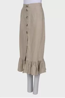 Linen skirt with buttons