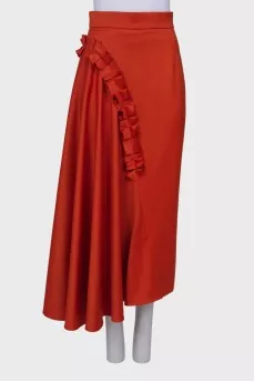 Orange ruffled skirt