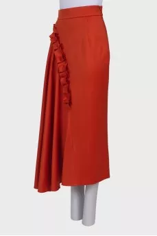 Orange ruffled skirt