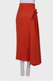 Orange ruffled skirt