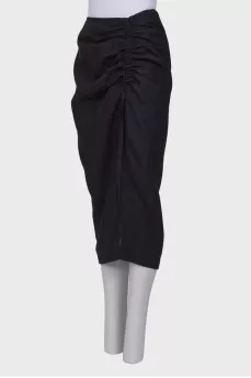 Linen skirt with slit
