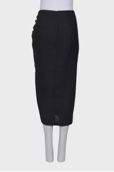 Linen skirt with slit