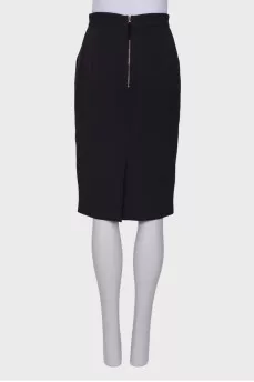 Straight skirt with stripes
