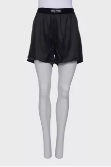 Silk black shorts