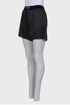 Silk black shorts