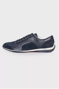 Men's mixed leather sneakers