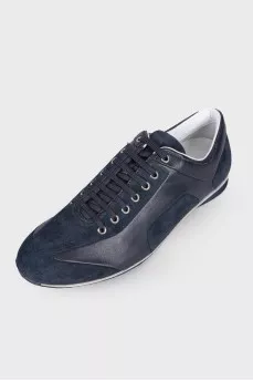Men's mixed leather sneakers