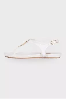 White leather sandals