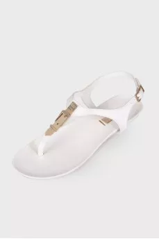 White leather sandals