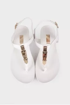 White leather sandals