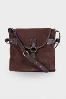Dark brown suede bag