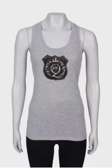 Gray T-shirt with brand logo