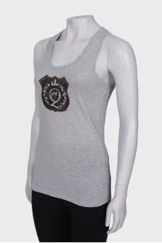 Gray T-shirt with brand logo