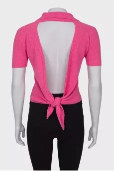 Pink backless top