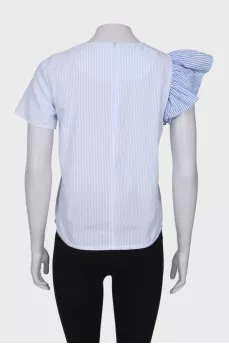 White blouse with blue stripes