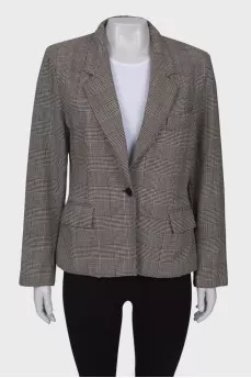Wool jacket with glen weave