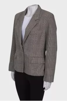 Wool jacket with glen weave