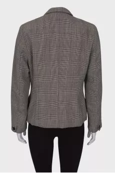 Wool jacket with glen weave