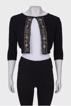 Cropped jacket with embroidered pattern