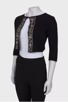 Cropped jacket with embroidered pattern