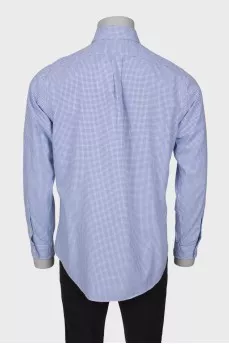 Men's light blue plaid shirt