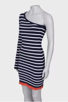 Off-the-shoulder striped dress