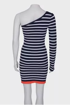 Off-the-shoulder striped dress