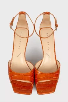 Embossed leather sandals