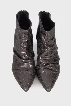 Embossed leather ankle boots