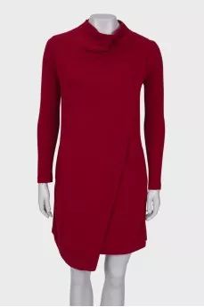 Red wrap dress
