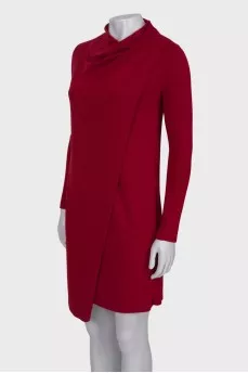 Red wrap dress