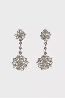 Clip-on earrings with rhinestones