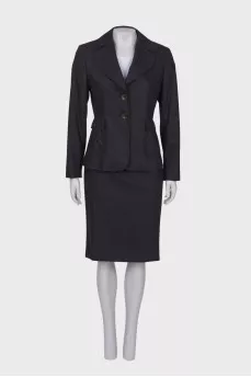 Charcoal suit with a skirt