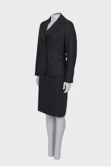 Charcoal suit with a skirt