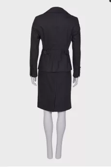 Charcoal suit with a skirt