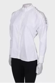 White shirt with open shoulder