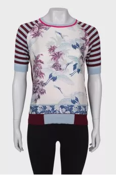 Wool and silk T-shirt