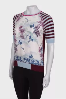 Wool and silk T-shirt