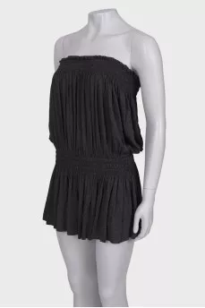 Dark grey romper with drapery
