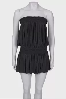 Dark grey romper with drapery