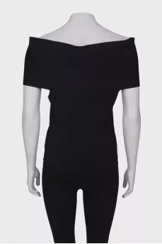 Black top with wide collar