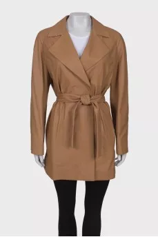 Leather jacket with no belt