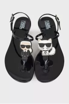 Decorated rubber sandals