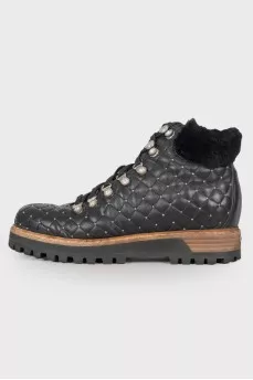 Insulated boots with rhinestones