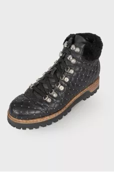Insulated boots with rhinestones