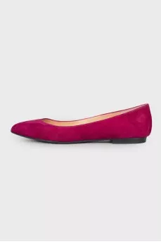 Raspberry suede ballerinas