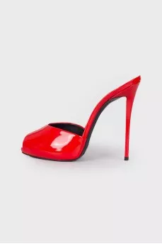 Red mules with heels