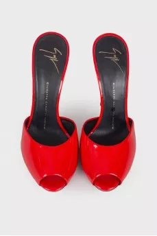 Red mules with heels