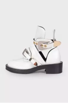 White Buckle boots