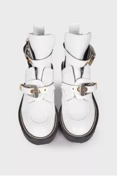 White Buckle boots